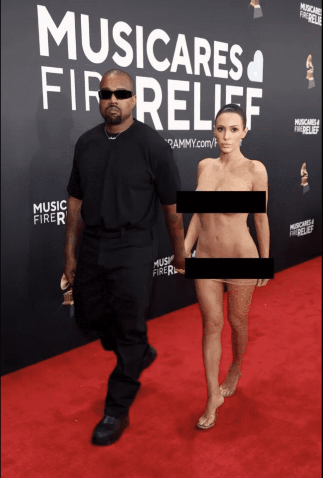 Ye West’s wife, Bianca Censori, bares all at the Grammys